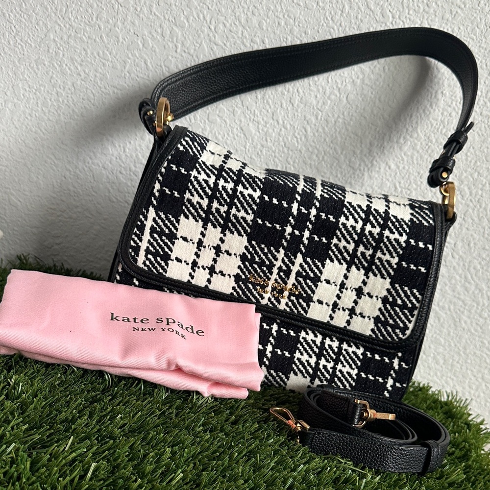 Kate Spade Black and White Checkered Shoulder Bag